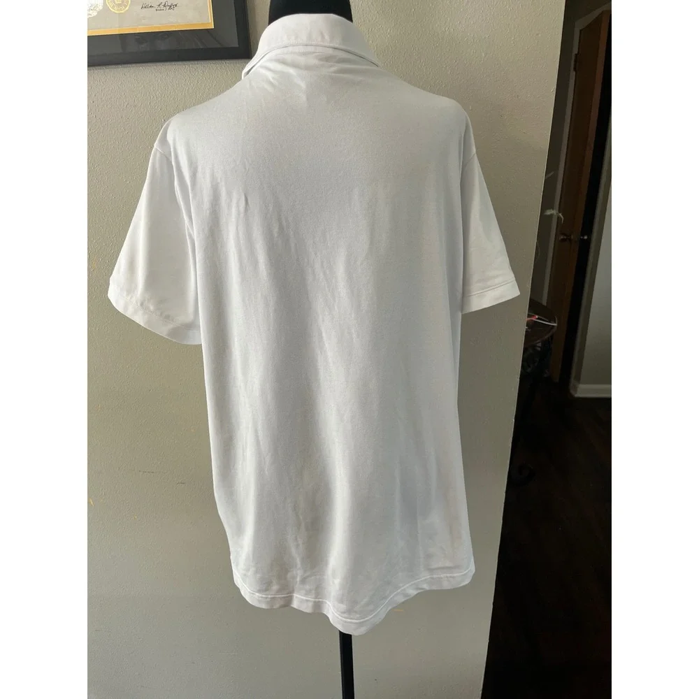 H&M Polo Shirt Coolmax Slim Fit Mens XL White Short Sleeve Minimalist Athleisure